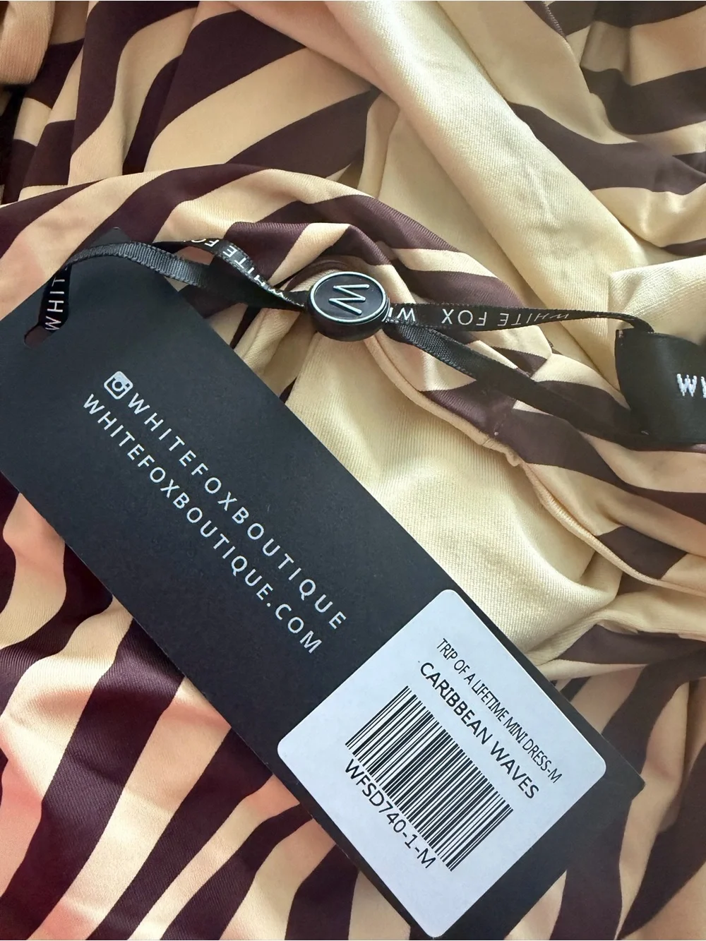 NWT White Fox Boutique Trip Of A Lifetime Mini Dress Caribbean Waves M - Picture 10 of 12